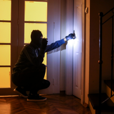 Man inside home burglar