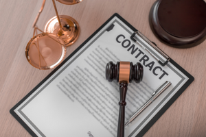 Legal pad with contract