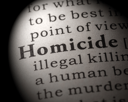 Homicide written on paper