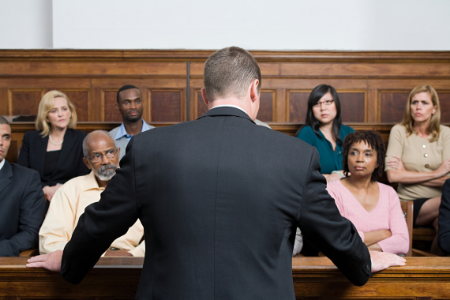 Jury with lawyer