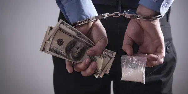 Man holding money and drugs